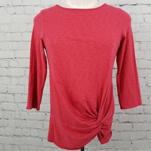 LUCY & LAUREL | pink 3/4 sleeve with knot hem